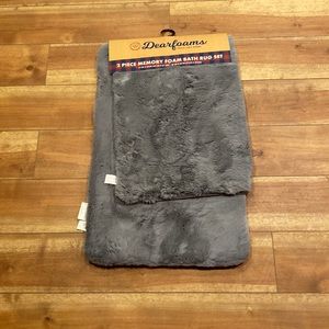 Mashing washable memory foam bath rug set